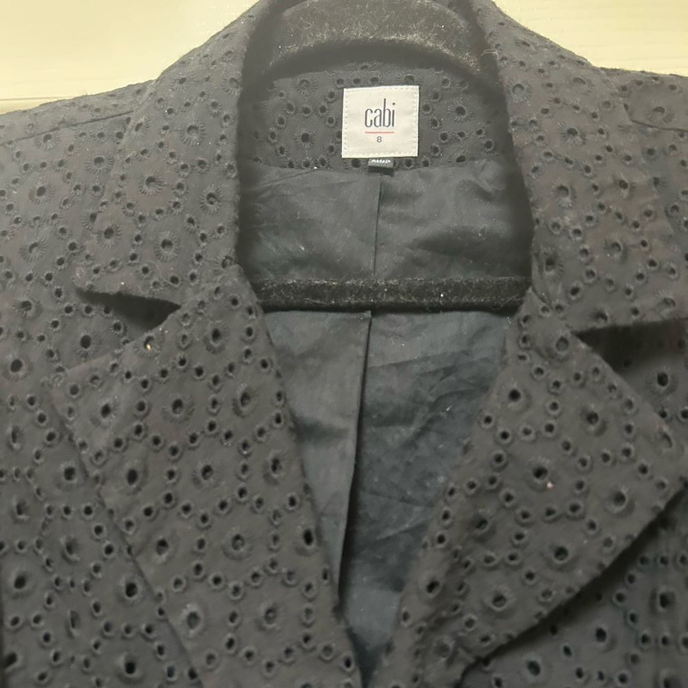 CAbi Black Eyelet Blazer - Picture 2 of 7